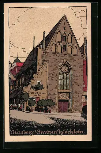 Steindruck-AK Nürnberg, Partie am Bratwurstglöcklein