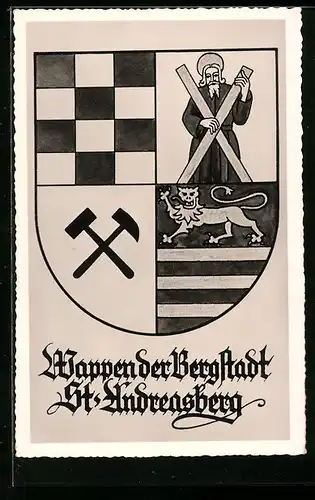 Künstler-AK St. Andreasberg, Wappen der Stadt