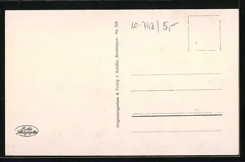 AK Münsingen, Teilansicht mit Kirche