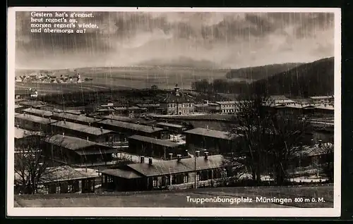 AK Münsingen, Truppenübungsplatz im Regen