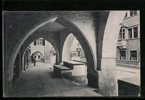 AK Lindau, Maximilian-Strasse mit Brodlauben