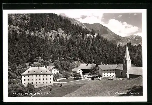 AK Zams, Kronburg mit Kirche