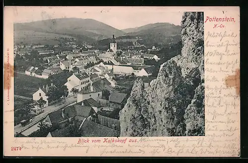 AK Pottenstein /N.-Oe., Blick vom Kalkskopf auf den Ort