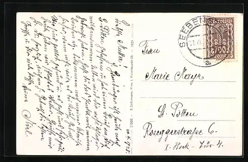 AK Pitten, Ortsansicht mit Schneeberg