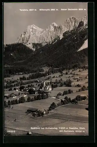 AK Ramsau b. Schladming, Gesamtansicht mit Dachstein