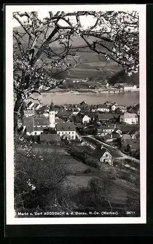 AK Aggsbach a. Donau, Ortsansicht mit Flusspartie
