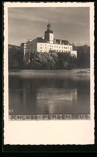 AK Persenbeug, Flusspartie mit Schlossansicht