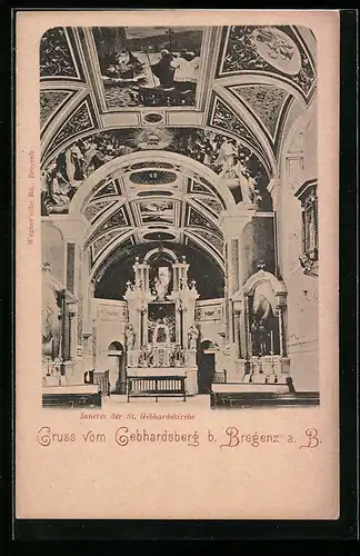 AK Gebhardsberg b. Bregenz, Innenansicht der St. Gebhardskirche