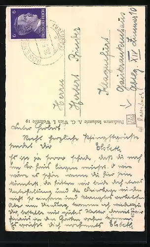 AK Hallstatt, Totalansicht aus der Vogelschau