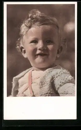 Foto-AK Lotte Herrlich: Lächelndes Kind mit blonden lockigen Haaren