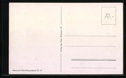 Künstler-AK Die Alten, hessische Trachten