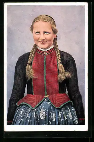 AK Schlitzer Mädchen in Tracht