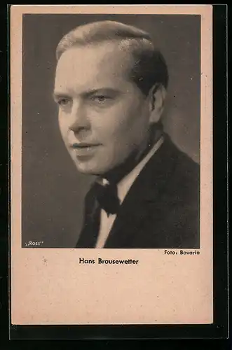 AK Schauspieler Hans Brausewetter mit Fliege