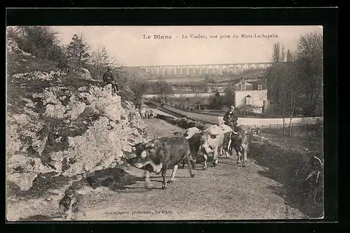 AK Le Blanc, Le Viaduc, Vue prise du Mont-Lachapelle