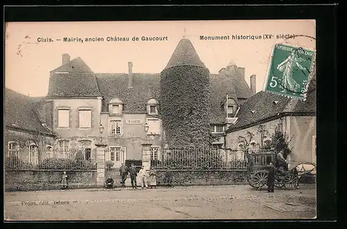 AK Cluis, Mairie, ancien Château de Gaucourt, Monument historique