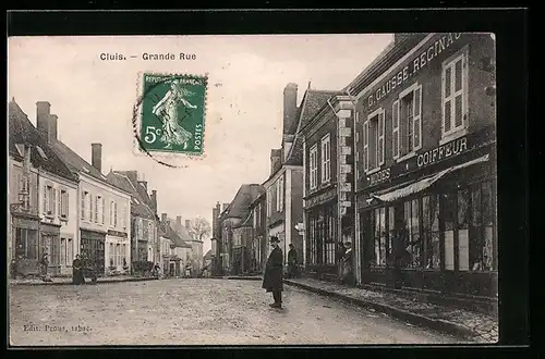 AK Cluis, Grande Rue, Strassenpartie