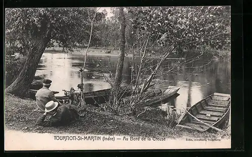 AK Tournon-St-Martin, Au Bord de la Creuse