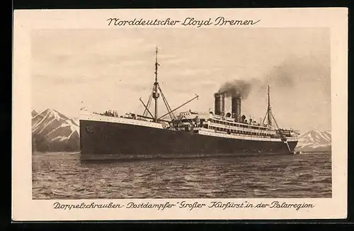 AK Passagierschiff und Postdampfer Grosser Kurfürst in der Polarregion