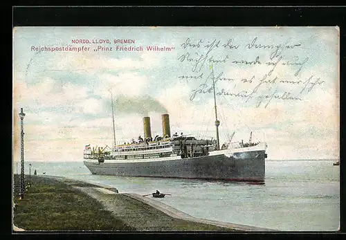AK Reichspostdampfer Prinz Friedrich Wilhelm, Nordd. Lloyd Bremen