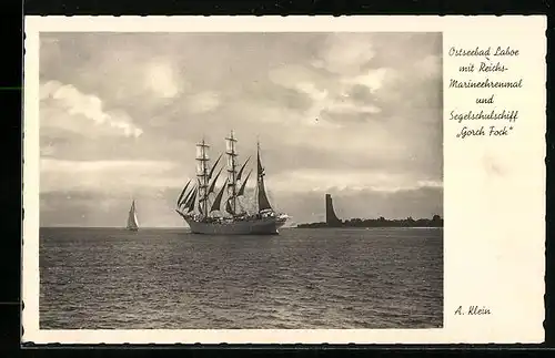 AK Laboe, Reichs-Marineehrenmal und Segelschulschiff Gorch Fock