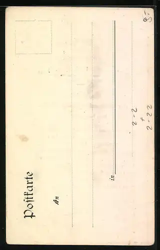 AK Abschiedslied der württembergischen Marke, Briefmarken von 1851, 1857 und 1869