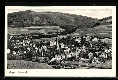 AK Bigge, Sauerland, Blick auf den Ort