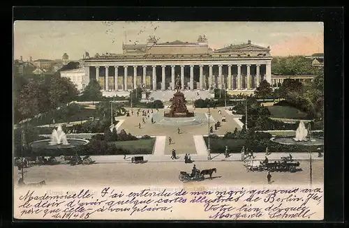 AK Berlin, Lustgarten mit Denkmal Friedrich Wilhelm III u. Königliches Museum