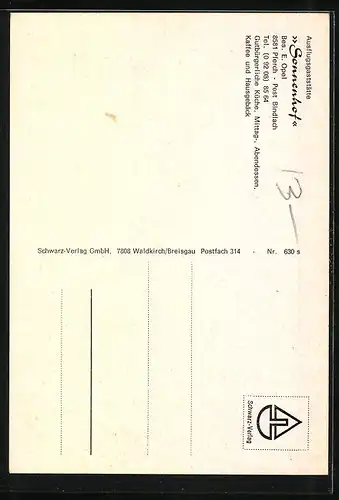 AK Pferch / Bindlach, Gaststätte Sonnenhof, Bes. E. Opel