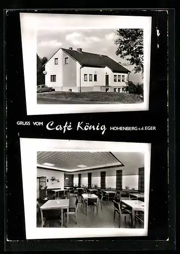 AK Hohenberg a. d. Eger, Café König, Schirndinger Strasse 17