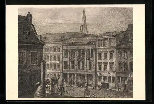 Künstler-AK Berlin, Berlinische Lebensversicherungs-Gesellschaft, Geschäftsgebäude Spandauer Strasse 29