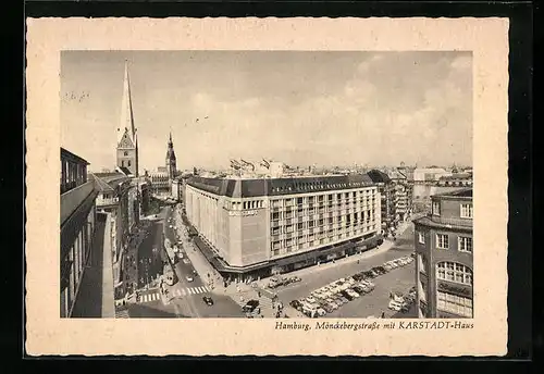 AK Hamburg, Mönckebergstrasse mit Karstadt-Haus