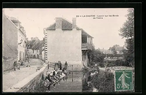 AK La Chatre, Lavoir sur les Bords de l`Indre