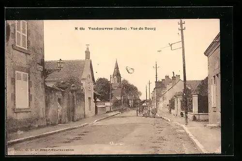 AK Vendoeuvres, Vue du Bourg