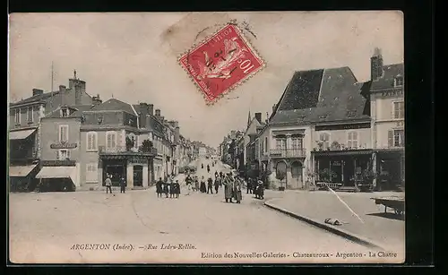 AK Argenton, Rue Ledru-Rollin, Strassenpartie