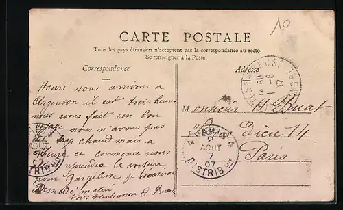 AK Argenton, Rue Ledru-Rollin, Strassenpartie