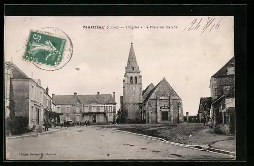 AK Martizay, L`Eglise et la Place du Marché