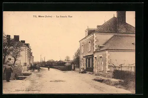 AK Mers, La Grande Rue, Strassenpartie