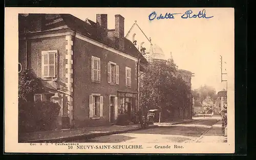AK Neuvy-Saint-Sepulchre, Grande Rue, Strassenpartie