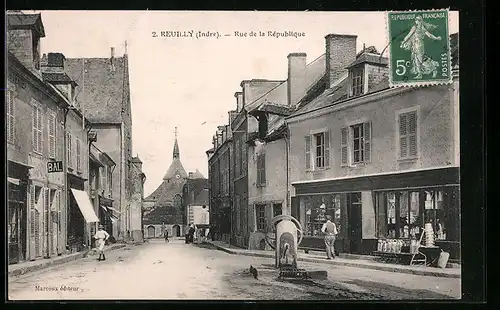AK Reuilly, Rue de la République, Strassenpartie
