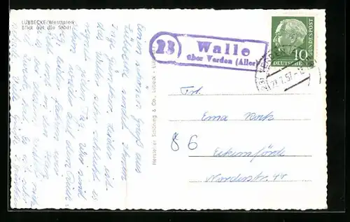 AK Landpoststempel Walle über Verden /Aller