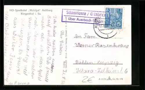 AK Landpoststempel Scharrtanne /Grünheide über Auerbach /Vogtl.