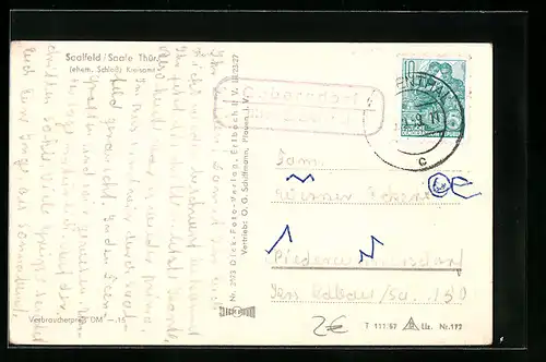 AK Landpoststempel Gebersdorf über Gräfenthal