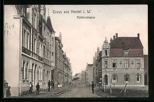 AK Hordel i. W., Partie in der Mühlenstrasse