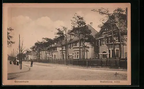 AK Gonsenheim, Villen in der Rheinstrassse, rechts