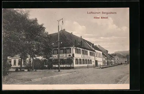 AK Bergzabern, Hotel Rössel mit Strasse