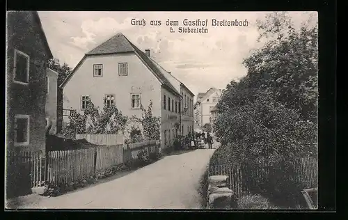 AK Breitenbach b. Siebenlehn, Gasthof Breitenbach mit Strassenpartie