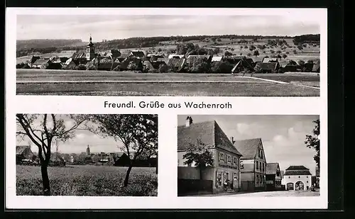 AK Wachenroth, Strassenpartie mit Warengeschäft, Ortspartie, Teilansicht