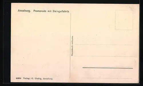 AK Annaburg, Promenade mit Steingutfabrik