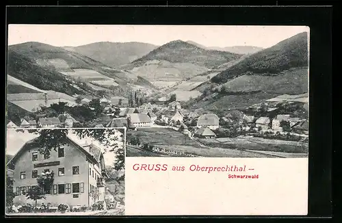AK Oberprechthal /Schwarzwald, Gasthaus-Pension, Teilansicht