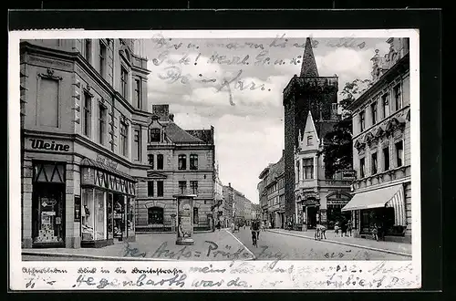 AK Aschersleben, Breitestrasse mit Geschäften